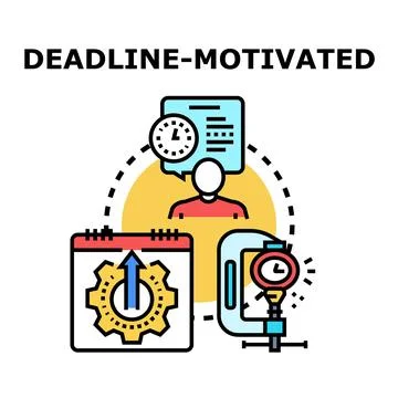 Deadline concept motivating task completion and business productivity Stock Illustration
