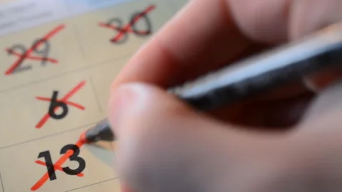 Deadline concept with red mark on calendar date Stock Footage 145550168