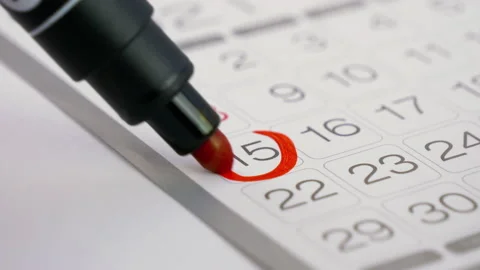 Deadline concept with red mark on calendar date Stock Footage 154295609