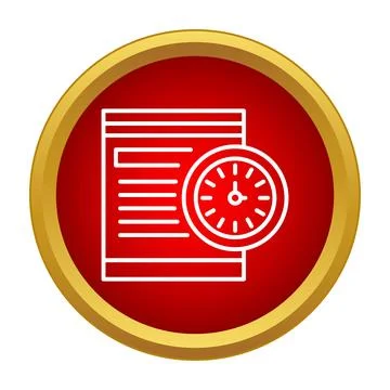 Deadline concept showing document and clock icon Stock Illustration