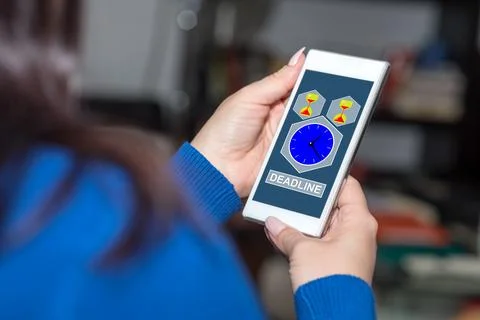Deadline concept on a smartphone 스톡 사진