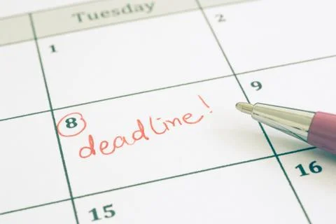 Deadline date information and notification, remind concept. Stock Photos