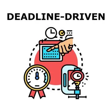 Deadline driven concept for time management and productivity Stock Illustration