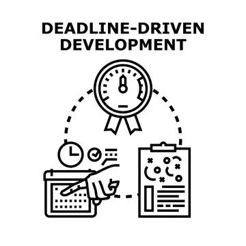 Deadline driven development concept approaching project completion イラスト素材