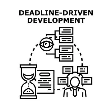 Deadline driven development task management process 库存插图
