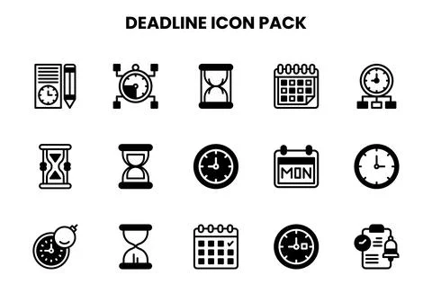 Deadline DuoTone Bundle Icons Pack Stock Illustration