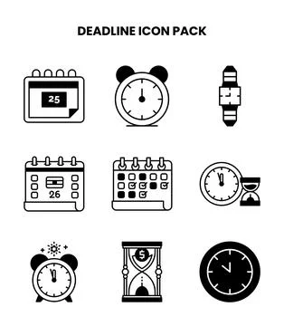 Deadline DuoTone Graphics Icons Pack Stock Illustration