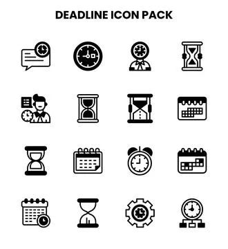 Deadline DuoTone Graphics Icons Pack Stock Illustration