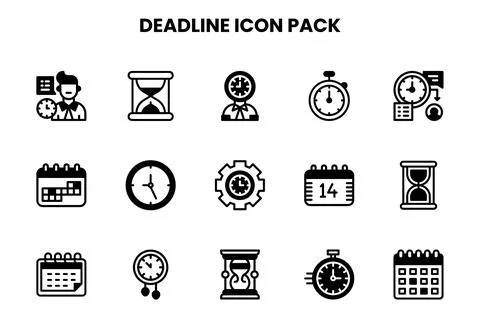 Deadline DuoTone UI Icons Pack Stock Illustration