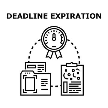 Deadline expiration concept artwork with office documents Stock Illustration