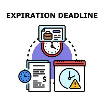Deadline expiration notification calendar with important events 스톡 일러스트