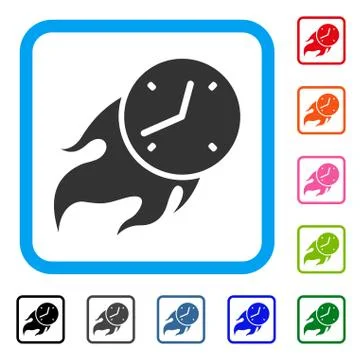 Deadline Fire Framed Icon Stock Illustration