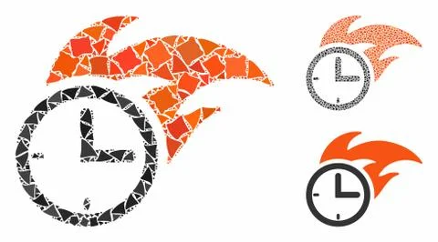 Deadline fired clock Mosaic Icon of Tremulant Elements Illustrazione stock