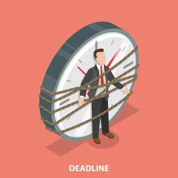 Deadline flat isometric vector concept Stock Illustration