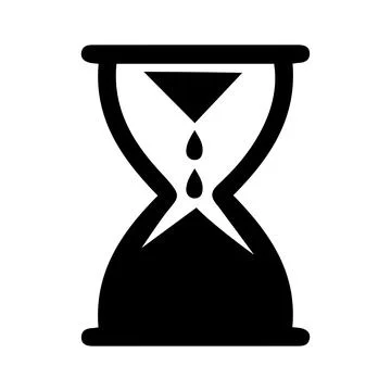 Deadline, hourglass, timer black icon Stock Illustration