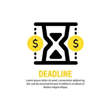 Deadline icon. Bussiness concept. Time. Vector on isolated white background.  Stock Illustration
