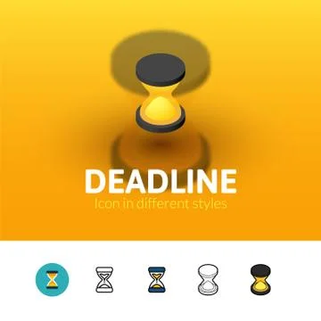 Deadline icon in different style Illustrazione stock