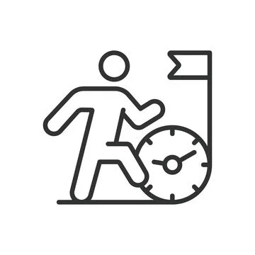 Deadline, in line design. Deadline, time limit, countdown, clock, urgency Stock Illustration
