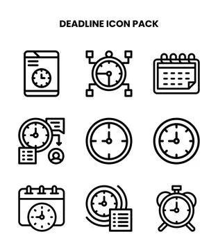 Deadline Line Vector Icons Pack イラスト素材