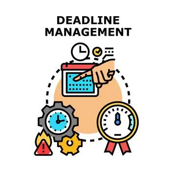 Deadline management concept planning task organization Stock Illustration