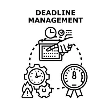 Deadline management concept planning task organization Stock Illustration