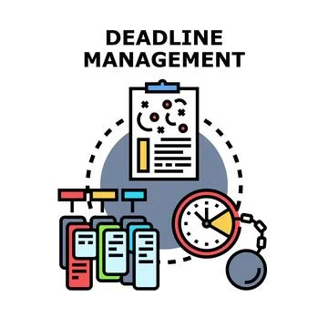 Deadline management managing project tasks planning schedule Stock Illustration