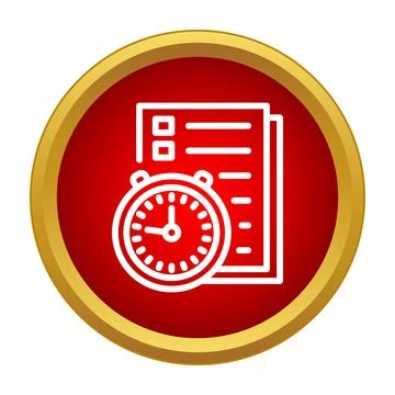 Deadline management with stopwatch and document icon Stock Illustration