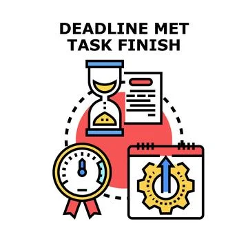Deadline met task finish project completion concept Stock Illustration