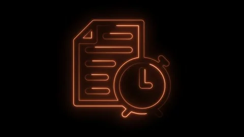 Deadline neon style animation with clock and file icon for productivity and time 動画素材 322983743