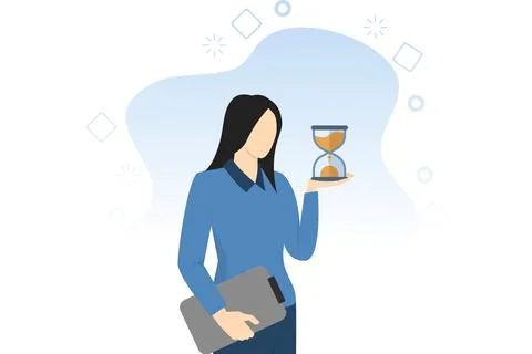Deadline or time counting down on a business project, time management. Stock Illustration