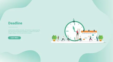 Deadline or time schedule for website template or landing homepage banner - v Stock Illustration