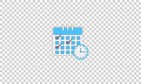 Deadline reminder calendar with clock in a flat design	 Stock Illustration