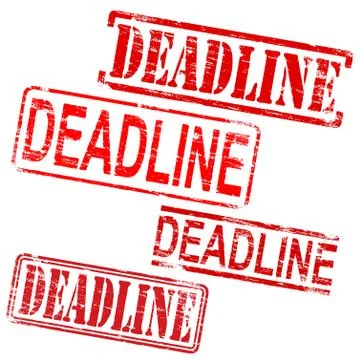 Deadline rubber stamps Illustrazione stock