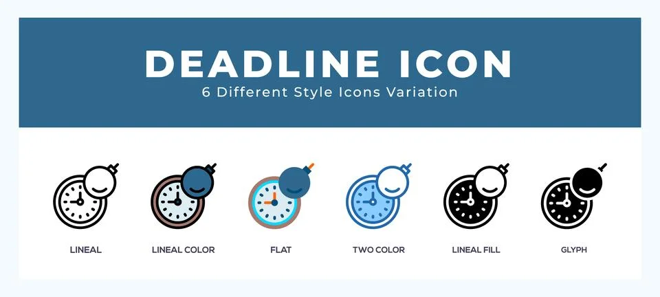 Deadline set of vector icon. For web. and mobile app 스톡 일러스트