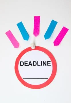 Deadline sign and sticky notes Stock Photos