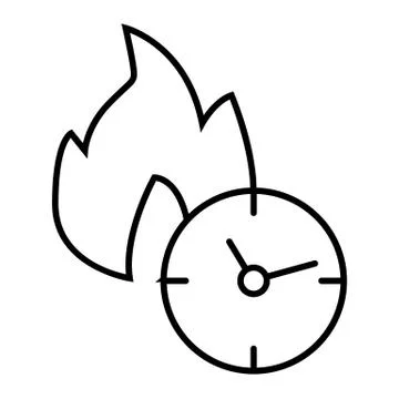 Deadline thin line icon. Timer vector illustration isolated on white. Burning Stockillustratie
