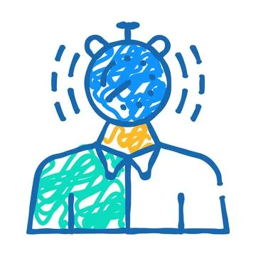 Deadline time limit icon doodle illustration Stock Illustration