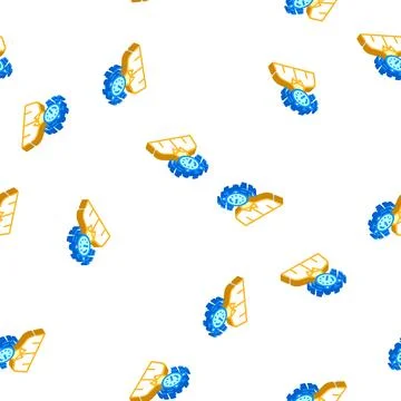 Deadline time limit isometric icon seamless pattern Stock Illustration