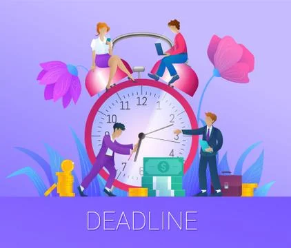 Deadline, time management concept Stock Illustration