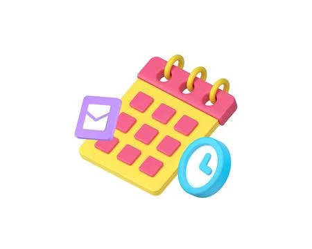Deadline time management work efficiency and productivity 3d icon realistic.. Stock Illustration