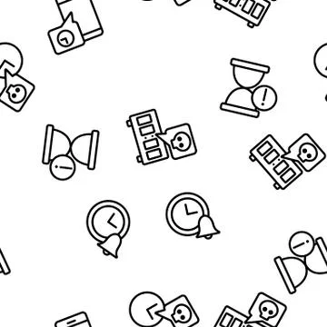 Deadline Time Over Vector Seamless Pattern Illustrazione stock