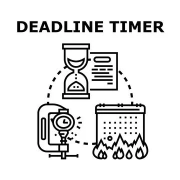 Deadline timer concept illustrating time pressure urgency Stock Illustration
