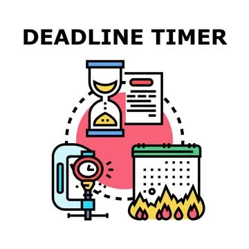 Deadline timer concept illustrating time pressure urgency Stock Illustration