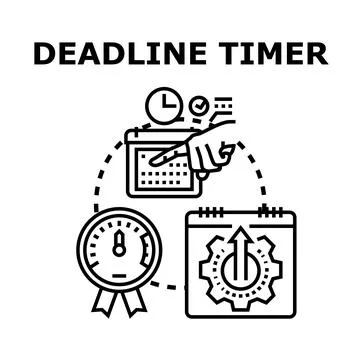 Deadline timer concept planning task management process Stock Illustration
