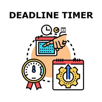 Deadline timer concept planning task management process Stock Illustration