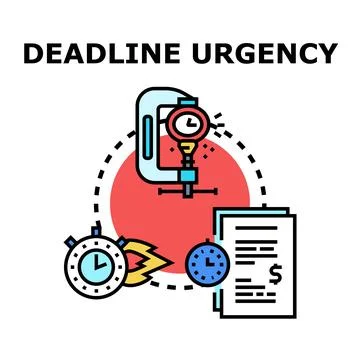 Deadline urgency concept with time management pressure Stock Illustration