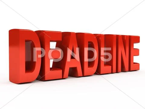 The deadline word over white Stock Illustration