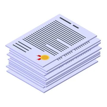 Deadline work papers icon, isometric style Stock Illustration