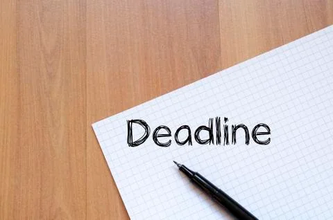 Deadline write on notebook Stock Photos