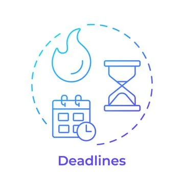 Deadlines blue gradient concept icon Stock Illustration